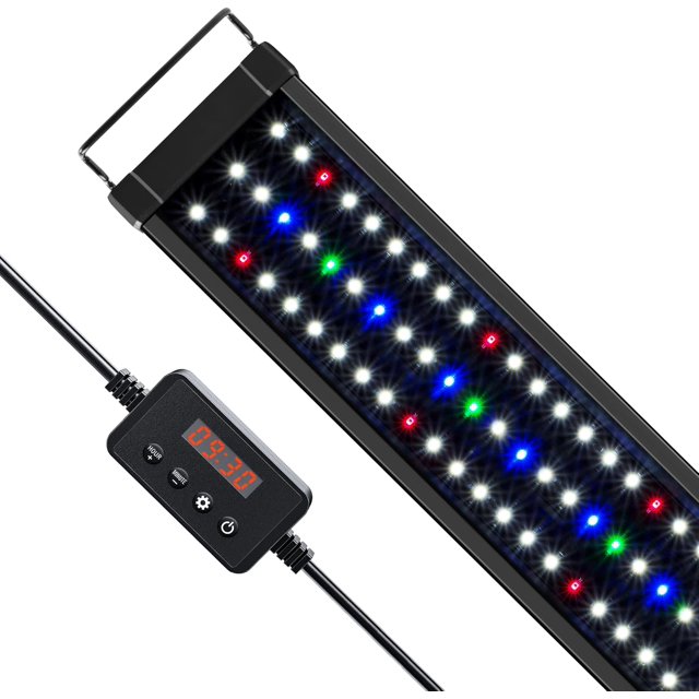 LED Plus Planted Aquarium Light Full Spectrum LED Fish Tank Light with Timer Controller Color Temperature Adjustable to es Watts