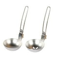 thumbnail image 2 of Toystoory Camping Folding Handle Spoon Stainless Steel Cooking Sturdy Kitchen Picnic Outdoor Tableware Multi-functional Barbecue Skimmer Type2 NO2, 2 of 6
