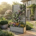 thumbnail image 7 of Aoodor Patio Privacy Screen with Planter Box for Climbing Plants, Freestanding or Wall Mounted Flower Bed with Privacy Panels  for Patio, Balcony & Backyard, 36''L x 14''W x 74''H, 7 of 7