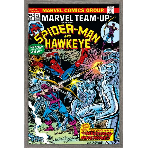 Marvel Comics - Hawkeye and Spider-Man Wall Poster, 22.375" x 34", Framed