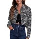 thumbnail image 1 of Blusa de manga larga con botones para mujer, camisa con estampado, abrigo corto con ombligo Pompotops  qwe17194, 1 of 5