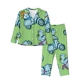 thumbnail image 1 of Saiise Motorcycle Riding Dinosaur Pattern Women's Long-Sleeved Pajama Set Button Front Sleepwear with Pockets Lounge Set for Home Relax Nightwear-XX-Large, 1 of 7