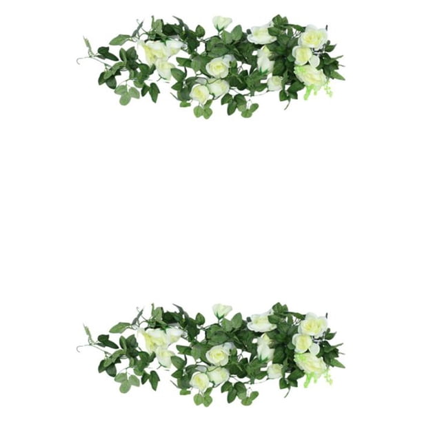 Wosthever Planta de flores artificiales Rosas de vid falsas Balcón de rosas decorativas para bodas Type5 NO5