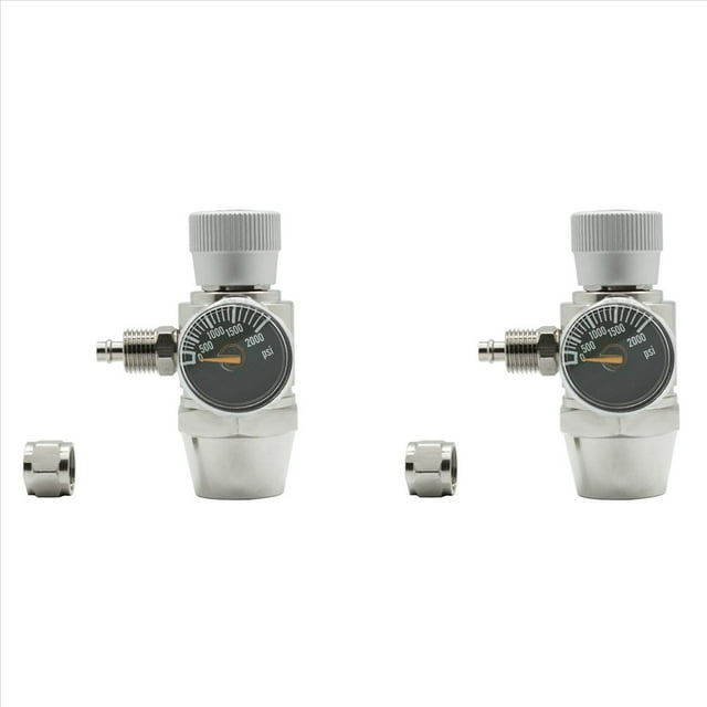 2X Regulador de CO2 para Acuario Manómetro de Presión de 2000 Psi para Tubo de Succión de 6 mm 5/8-18UNF