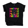 thumbnail image 2 of Panthers Sports Fan Shirt for Women and Teens Colorful Girly School Mascot T-Shirt Black Shirt Youth Small, 2 of 5