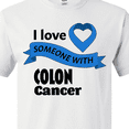 thumbnail image 4 of Inktastic I Love Someone with Colon Cancer blue heart ribbon T-Shirt, 4 of 5
