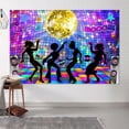 thumbnail image 3 of 10x6.5 ft Disco Ball Photo Backdrop for Parties Photography Background, Vintage 70s 80s 90s Lets Boogie Themed Music Party Backdrops Photo Booth Prop Decorations Wall Decor Tablecloth, 3 of 5