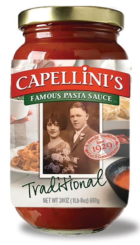 Capellini's Famous Traditional Pasta Sauce  24oz  Genuine  Premium Pasta Sauce  Flavor
