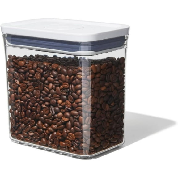 Good Grips POP Container  Airtight 1.7 Qt for Coffee and More Food Storage, Rectangle, Clear
