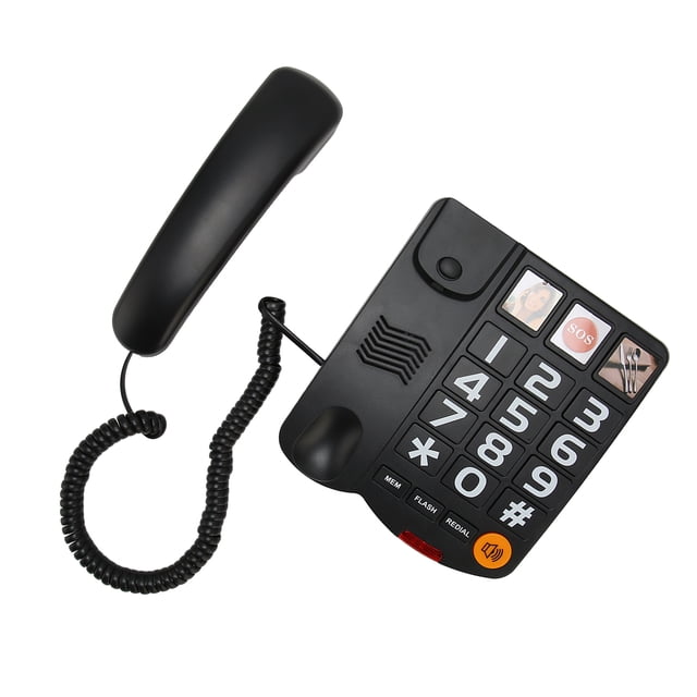 Teléfono de Línea fija con cable, teléfono de botón grande multifunción ld 269sp una marca táctil sos númica para personajes mayores mayores