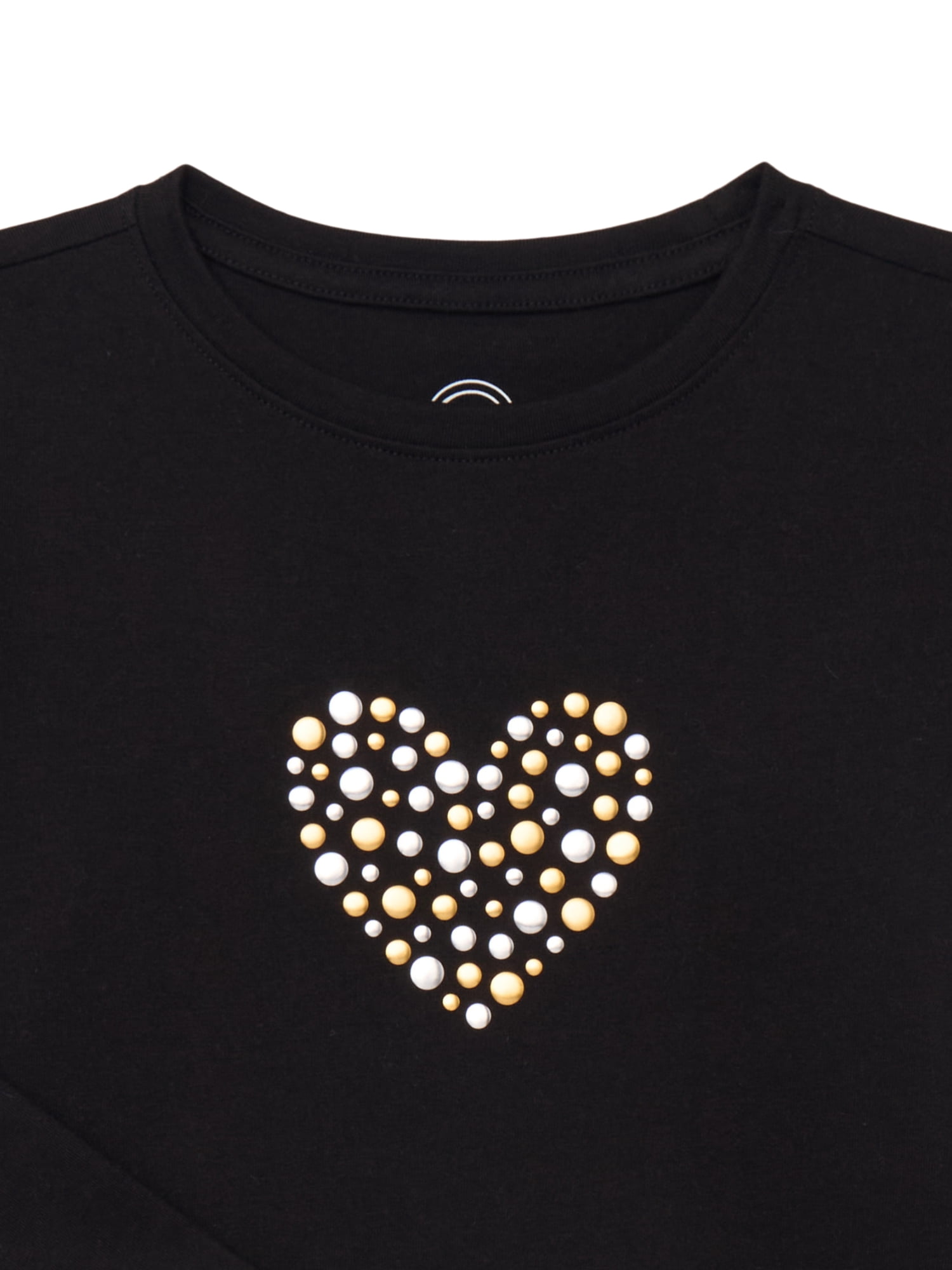 Wonder Nation Girls Embellished Tee with Long Sleeves, Sizes 4-18 & Plus