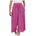 thumbnail image 1 of Pantalones rectos elegantes e informales para mujer: color liso, cintura elástica, adecuados para ocasiones cotidianas y deportivas, tallas reales., 1 of 7