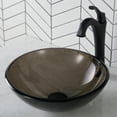 thumbnail image 3 of KRAUS Round Clear Brown Glass Vessel Bathroom Sink, 14 inch, 3 of 8