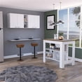 thumbnail image 2 of FM FURNITURE Austin 2-Piece Modern Engineered Wood Kitchen Set in White/Walnut, 2 of 9