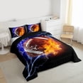 thumbnail image 3 of Homewish Rugby Sport Game Full Size Comforter Sets,Football Lovers Bedding Comforter Set,Wbrown Orange Black Bedding Sets For Boys Kids,Super Cozy Room Decor Reversible,3-Piece, 3 of 8