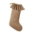 thumbnail image 2 of 2 Pack Large Velvet Christmas Stockings, 18 Inch Neutral Xmas Stockings with Ruffled Design & Hanging Loops for Fireplace Mantle, Vintage Holiday Party Decor, 2 of 6