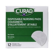 Medline NURSEPAD1Z Curad Latex Free Disposable Nursing Pads with Adhesive Strip (Pack of 12)