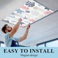 thumbnail image 6 of Blue Red Coastal Fluorescent Light Covers, Nautical Summer Beach Coral Sea Turtle Magnetic Light Covers for Ceiling Lights, Fluorescent Ceiling Shade Filters for Classroom Bedroom Office 4x2Ft x 4PCS, 6 of 8