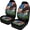 Bald Eagle American Flag Pattern, variant on XYZCANDO Chic 2 Pack Front Car Seat Covers with Tropical Palm Sunset Print - Breathable Durable Protection For All Seasons