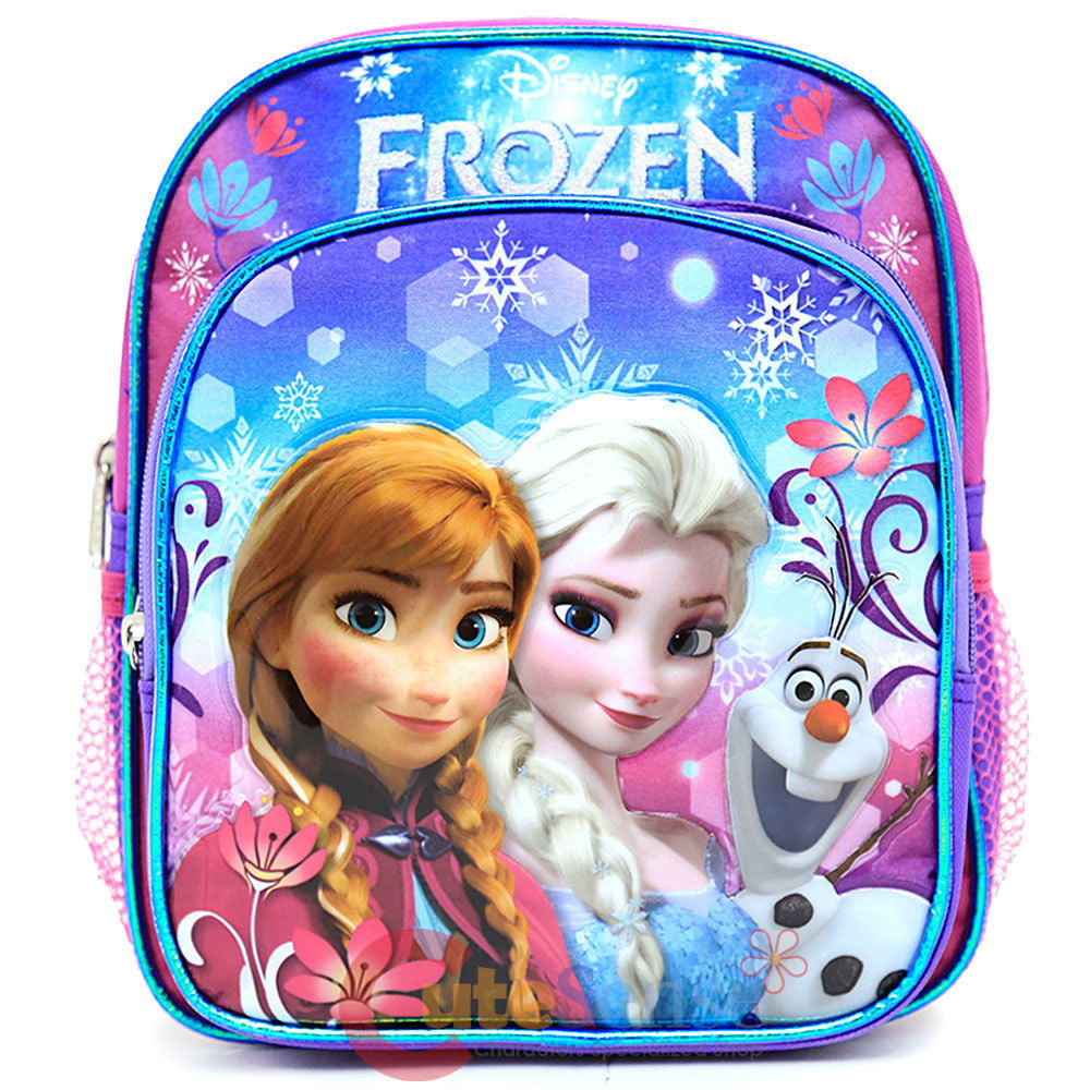 Group Ruz Frozen 10 Mini Backpack with Heat Sealed 3D Artworks of Elsa & Anna 