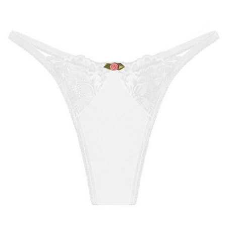 Upioiwer Always Discreet Postpartum Underwear Seamless Underwear Women S Sexy Charm Lace Splice G String Pants Floral Decoration Solid Color Comfortable Pants Panty For Women Fruit Of Loom Womens