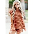 thumbnail image 6 of Women's Brown Polka Dot Print Short Set – Casual Summer Outfit for Daily Wear, XL, 6 of 6
