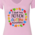 thumbnail image 4 of Inktastic I Love My Nephew Autism Awareness Women's V-Neck T-Shirt, 4 of 5