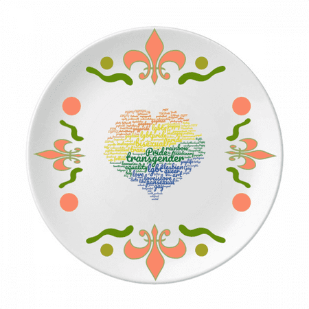 

Rainbow Heart Love Lgbt Wordcloud Flower Ceramics Plate Tableware Dinner Dish