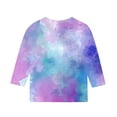 thumbnail image 4 of Spazoro Toddler Girls 3/4 Sleeve Shirts, Casual Spring and Fall Tie Dye Round Neck Fashionable Tops for Girls Multicolor Size 4-5T, 4 of 5