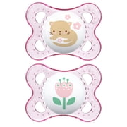 MAM Clear Pacifier, 0-6 Months, Girl, 2 Pack
