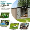 thumbnail image 4 of Aoxun 9.7' x 7.6' Outdoor Storage Shed, Metal Garden Shed with Door & Lock, Tool Storage Shed for Patio, Backyard, 4 of 8
