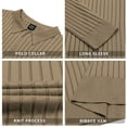thumbnail image 5 of GENTS BLISS Polo Shirts for Men Casual Long Sleeve Mens Shirts Zipper Ribbed Knit Shirt, 5 of 6