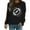 512_Black, variant on AJHSAKLt Ladies Tops And Blouses American Football Print Solid Color Round Neck Sweatshirt Women's Clothing Black
