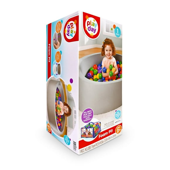 Play Day Foam Ball Pit, Soft Round Ball Pool for Kids 2+, Balls Not Included