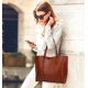 thumbnail image 1 of Bolso de mujer, bolso shopping, pu, piel sintética Color: marrón-Marrón- brillar Electrónica, 1 of 3