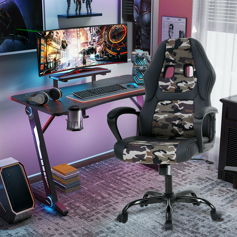 CL.HPAHKL Massage Gaming Chair PC Gaming Chair Gaming Chairs for Adults Computer Chair PU Leather Office Desk Chair with Arms Massaging Back