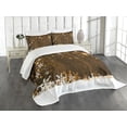 thumbnail image 3 of Ambesonne Christmas Quilted Bedspread Set 3 Pcs, Wood and Snowflakes, Queen Size, Brown White, 3 of 5