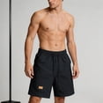 thumbnail image 4 of Besolor Men's Cargo Shorts Wide Leg Casual Loose Outdoor Running Hiking Drawstring Elastic Waist Knee Length Shorts with Pockets(X-Large,Black), 4 of 7