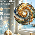 thumbnail image 5 of Rainbow Stained Glass Suncatcher, Spiral Window Hanging Decor with Metal Frame for Home, Art Lovers Gift for Christmas and Birthday, 5 of 5