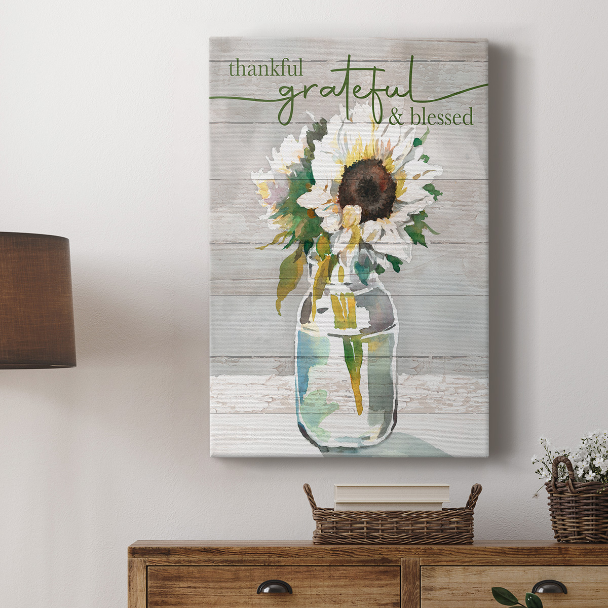 Thankful, Grateful, Blessed Premium Gallery Wrapped Canvas - Ready to Hang