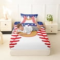 thumbnail image 4 of Erosebridal Kids Baseball Ball Gamer Twin Sheet Sets,Watercolor Monogrammed J Bedding For Boys 3 Pieces, 4 of 6
