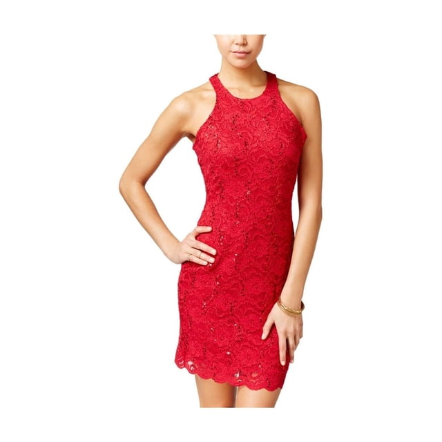 Vestido ajustado Jump Apparel con espalda abierta para mujer rojo 3/4