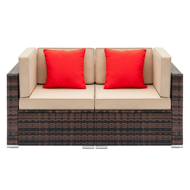 Fully Equipped Weaving Rattan Sofa Set, Indoor Outdoor Sofa Set