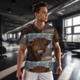 thumbnail image 3 of Wukai Yak Print Men's Short-Sleeved Mesh T-Shirt,Quick-Dry Short Sleeve Workout T-Shirt-5X-Large, 3 of 8