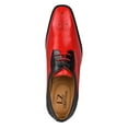 thumbnail image 4 of LIBERTYZENO Mens Leather Oxford Dress Shoes, Black/Red, 4 of 7