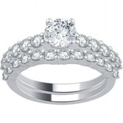 2.50 Carat T.W. Diamond 14kt White Bridal Set