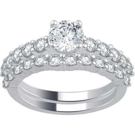 2.50 Carat T.W. Diamond 14kt White Bridal Set