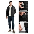 thumbnail image 3 of Chaqueta TBMPOY para hombre, ligera, acolchada, con capucha, negra, 3XL, 3 of 7