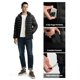 thumbnail image 3 of Chaqueta TBMPOY para hombre, ligera, acolchada, con capucha, negra, 3XL, 3 of 7