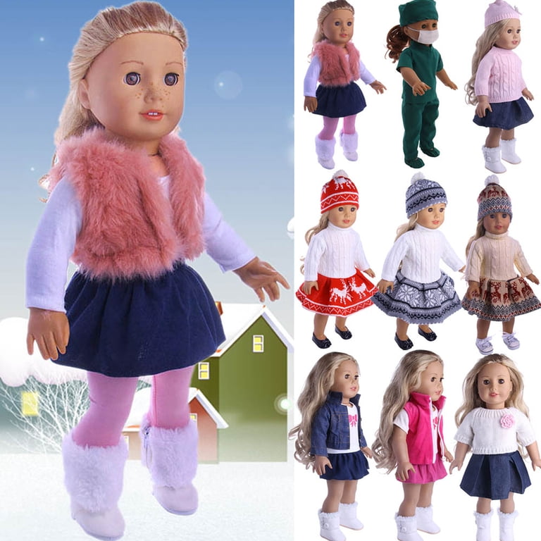 18'' Doll Clothes Outfit, Christmas Dress & Hat for American Girl, Our  Generation, My Life Dolls - Walmart.com